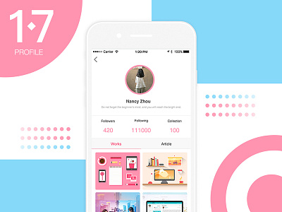 Dribbbe Profile app profile；sweet；simple