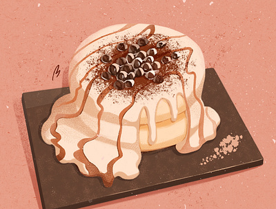 second dish：brown sugar souffle dessert illustration