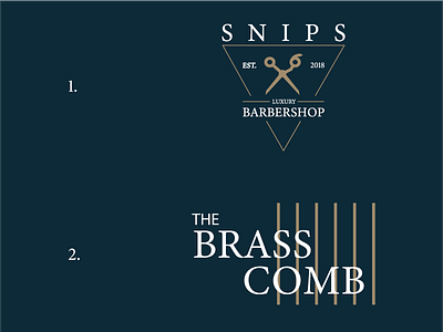 Barbershop Logo | Snips / Brass Comb | Daily Logo Challenge barber shop barber shop logo barbershop barbershop logo comb scissors