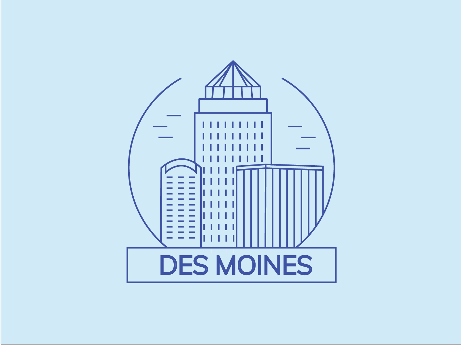 Des Moines City Logo Daily Logo Challenge 22 by Wes Merrill on Dribbble