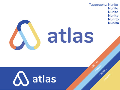 Atlas Logo atlas baby blue blue chains des moines design education education logo education website gold iowa logo logo design nunito portfolio yellow