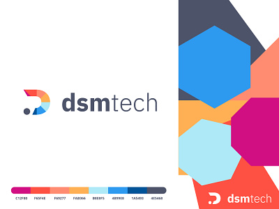 Dsm Tech Dribbble Large 8 8 color d d logo des moines des moines logo design dsm iowa logo logo design multi multi color multi color tech logo