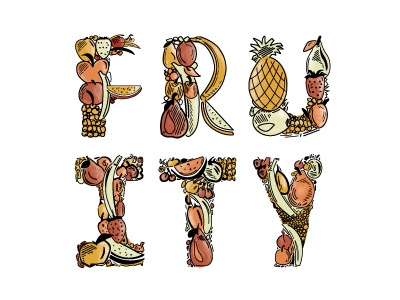 Fruity Letters art bristol colourful design fruit graphics illustration illustrator letters orca orca design typogra[hy