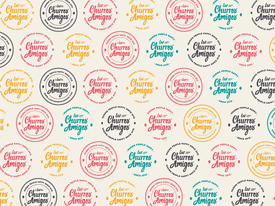 Branded Pattern badges branding churros crests emblems food and drink logo pattern
