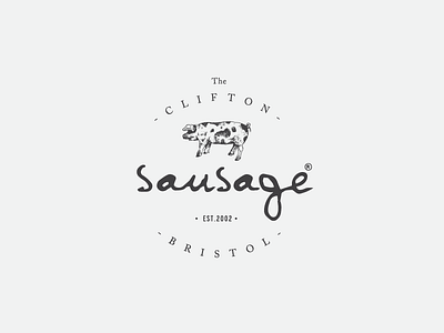 The Clifton Sausage branding clifton crest emblem gloucester old spot logo mark pig pub restaurant sausage stamp