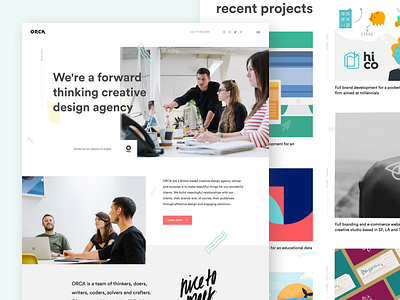 ORCA website brand brand development bristol creative agency digital design homepage orca self promo ui ux web website