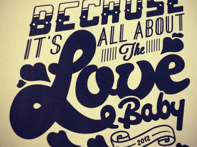 Love Baby artwork custom lettering designer love orca print retro typography vintage
