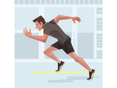 Running Man illustration man motivation motivational monday running sport
