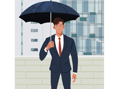 Rainy Day illustration man mood rainy rainy day