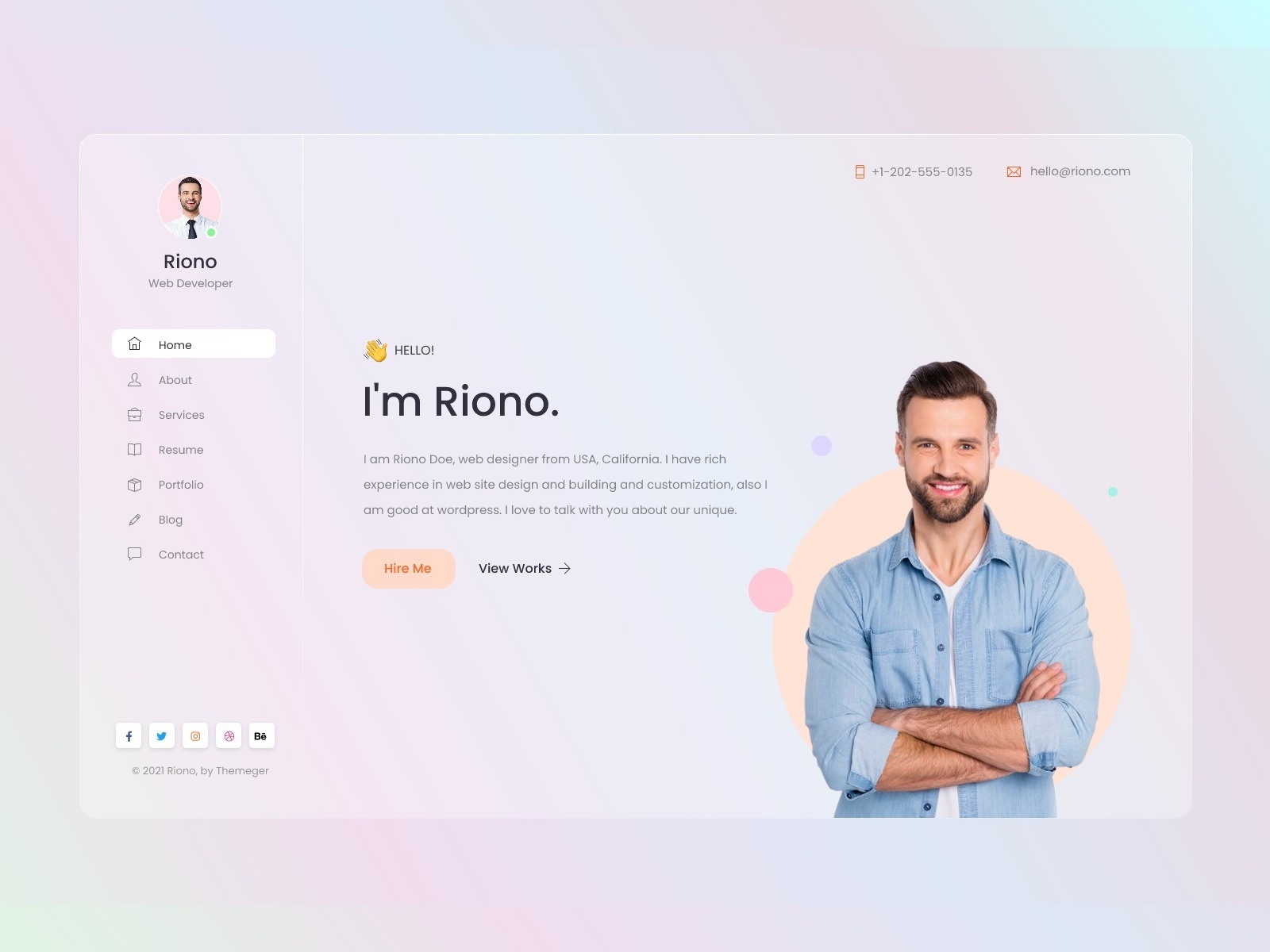 Glassy Personal Website by Munkhbayar on Dribbble