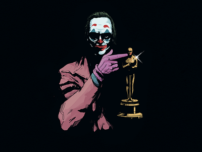 Joker art design drawing illustration joker oscars photoshop