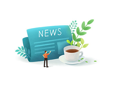 News And Tea illustration vector
