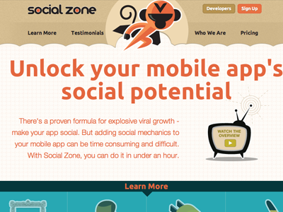 Social Zone Homepage web