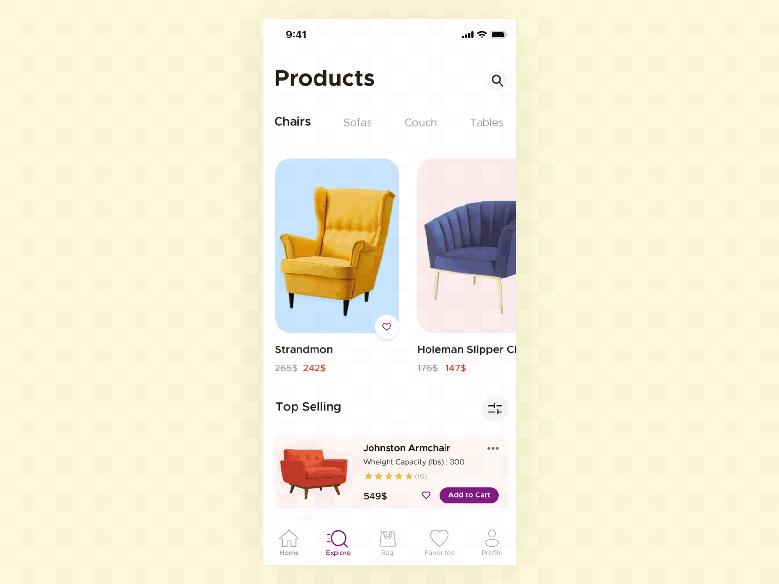 Furniture e-commerce app