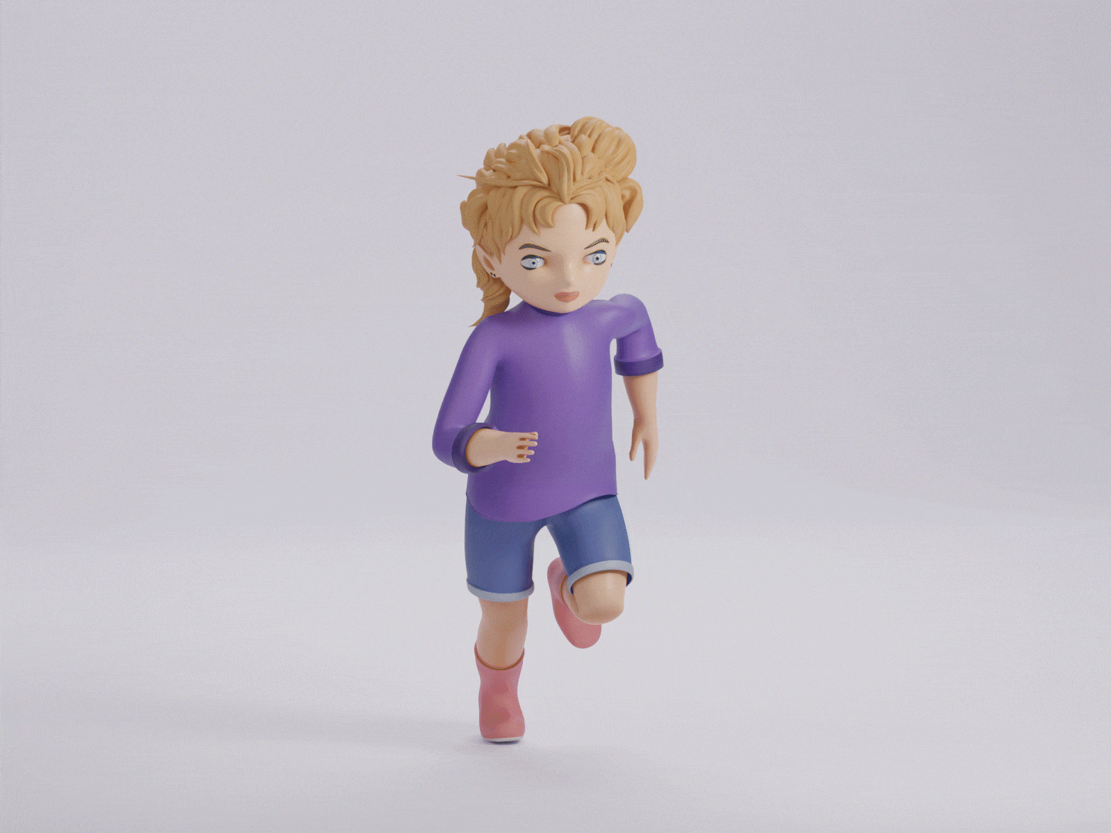 Girl Running Animation ( Blender ) 3d animation baby blender buildinc character girl loop motion graphics running stylish walk