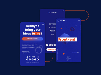 Concept of new site for Aspirity design interface mobile ui