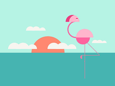 Geometric Flamingo bird flamingo geometric shape vector