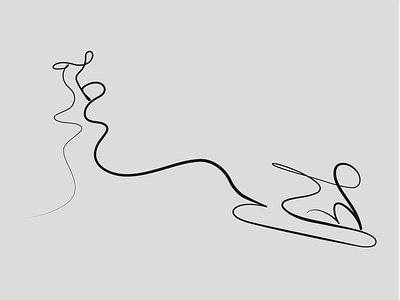 #lovelinerider illustration line love minimal negative space oneline simple snowboard vector