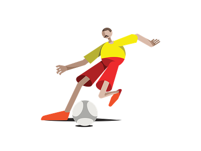 Soccer avatar character character design design geometric illustration minimal mustache player soccer vector