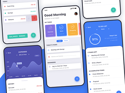 To-do Finance App budget expenses finance app mobileapp todo app todolist ui uiux