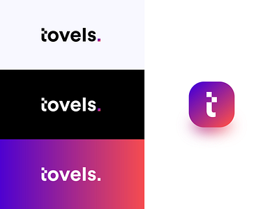 Tovels Logo appicon article branding fashion icon logo logodesign minimal portal purple t logo