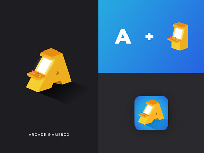 Arcade Gamebox App Icon alogo arcade game letter a logo logodesign