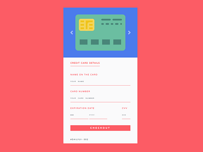 Credit Card checkout checkout dailyui002 minimal payment ui