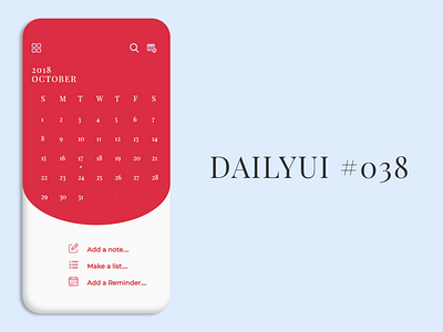 Calendar App app calendar calendar app dailyui dailyui038 minimal ui