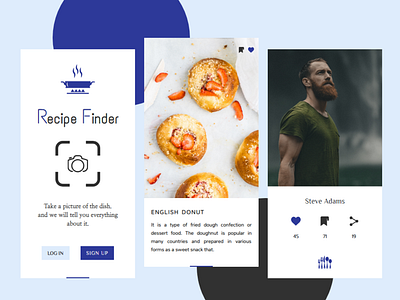 Recipe Finder app app concept concept design finder food food app minimal app profile profile card recipe recipe app search ui
