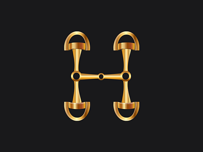 Logo - Symbol accessories brand gold graphics horse letter logo metal shape symbol