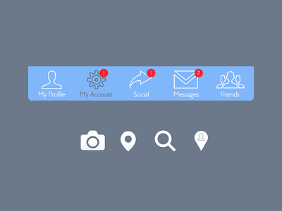 Tab+Icon app blue flat icon interface ios iso7 notification tab ui