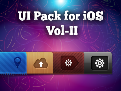 UI Pack for iOS button clean ios ipad iphone app iphone ui design navigation pack ui ui kit user interface
