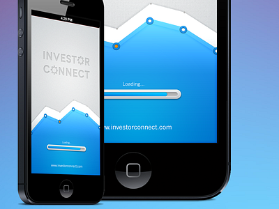 Financial app blue connect finance investment iphone app presentation