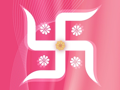 Swastik - स्वस्तिक pink shakti sign of god spiritual swastika