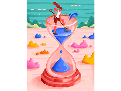 "I don't have any patience" Illustration for Sante magazine design graphic hourglass illustration isometric magazine psychology woman