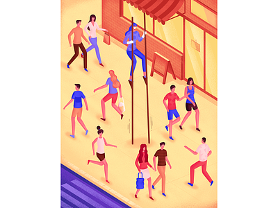 "I can't stand going to public places" Illustration for Sante character design graphic illustration isometric magazine people print psychology woman