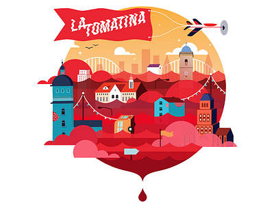 La Tomatina festival illustration latomatina tomato vector