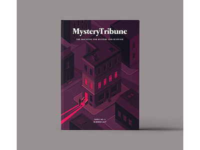 Cover for Mystery Tribune book building cover illustration isometric issue mystery tribune