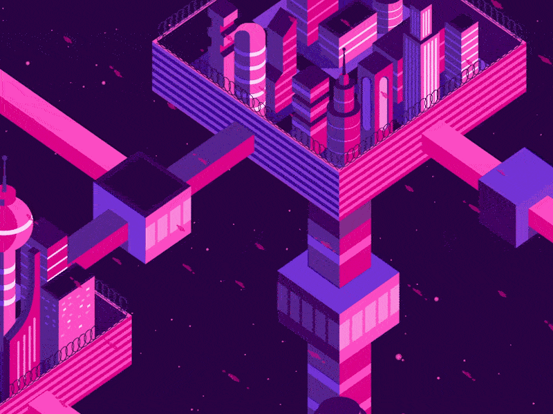 HEMP GRU "Wizja przyszłości" - animated music video graphic architecture building city design motion gif animation video isometric illustration