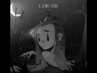 a scary story art artist character dark design draw girl illustration monster night