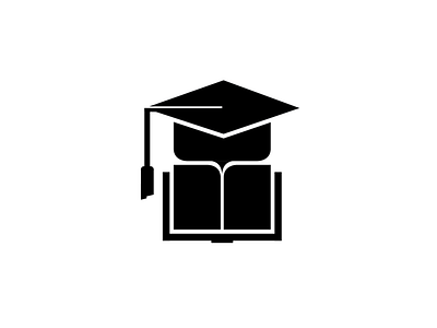 Mortarboard & Book education icon logo mentor wip