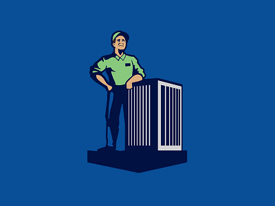 HVAC Man hvac illustration logo logomark man service