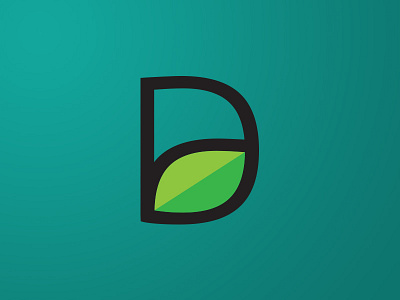 "D" Leaf branding d icon identity leaf logomark nature wip