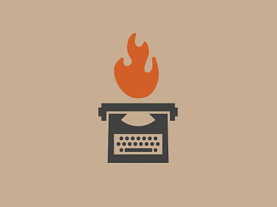 Flame Writer branding design fire flame icon icon design logo logo design reject typewriter