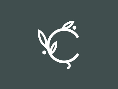 Floral "C" badge c design floral icon identity killed leaf logo rejected unused wip