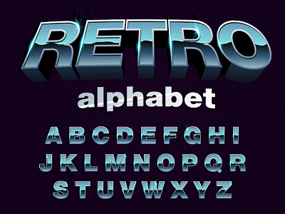 Retro Typography abc alphabet font letter retro