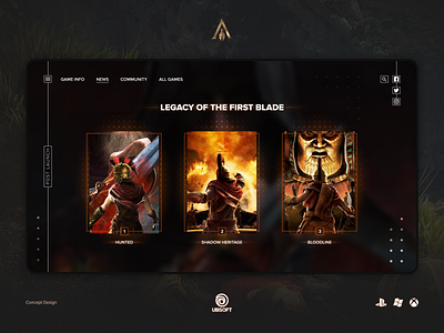 Assassin's Creed Odyssey — web concept assassins creed desktop game odyssey web webdesign