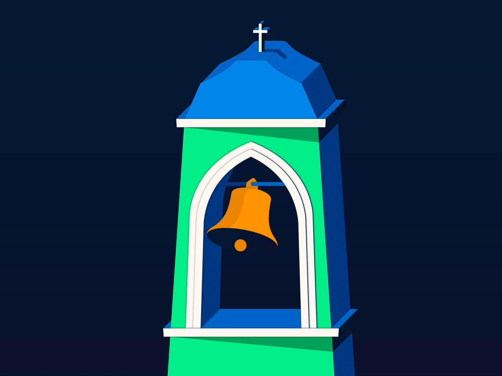 Cathedral ae after effects ai animation belltower birds cathedral design illustration illustrator loop motion motion design notes radio