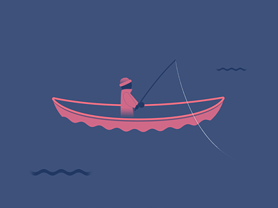 Fisherman ae ai animations fisherman fishing lake loop motion motion design water wave waves