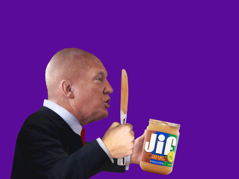 Donald Jif Trump advertising ae animation donald trump loop peaut butter photoshop spec